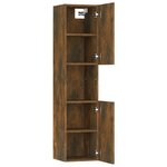 vidaXL Armoire de bain Chêne fumé 30x30x130 cm Bois d'ingénierie