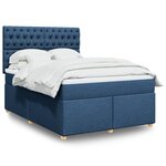 vidaXL Sommier à lattes de lit avec matelas Bleu 160x200 cm Tissu