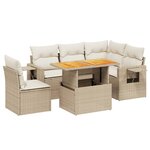 vidaXL Salon de jardin avec coussins 6 Pièces beige résine tressée