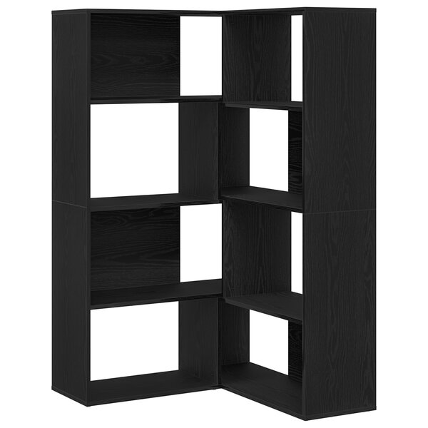 Cabinet d'angle vidaXL Noir Chêne 140x30x140 cm Bois d'ingénierie