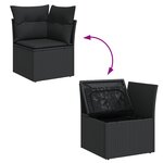 vidaXL Ensemble de Canapé de Jardin 12 Pièces avec Coussins Noir Rattan Synthétique Acacia
