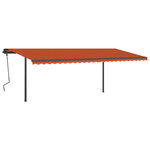 vidaXL Auvent automatique rétractable poteaux 6x3 m Orange et marron