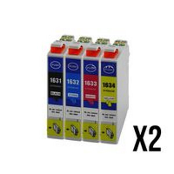 Pack de 8 cartouches compatibles t16 pour imprimantes epson