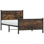vidaXL Cadre de lit en métal sans matelas chêne fumé 100x200 cm