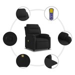 vidaXL Fauteuil de massage inclinable Noir Tissu
