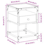 vidaXL Table de chevet noir 40x40x55 cm bois d'ingénierie