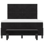 vidaXL Lit à ressorts avec matelas et banc noir 140x190 cm en velours