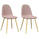 vidaXL Chaises à manger lot de 2 Rose Velours