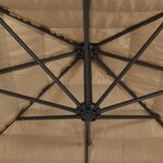 vidaXL Parasol de jardin avec LED et mât en acier marron 248x248x248cm