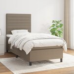 vidaXL Sommier à lattes de lit avec matelas Taupe 80x200 cm Tissu