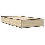 vidaXL Cadre de lit chêne sonoma 90x190 cm bois d'ingénierie et métal
