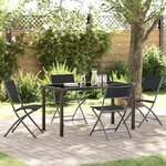 vidaXL Ensemble de Salle à Manger de Jardin 5 Pièces Noir Textilène et Acier