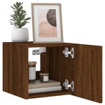 vidaXL Meubles TV muraux lumières LED 2 Pièces chêne marron 30 5x35x30 cm