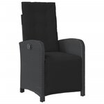 vidaXL Chaises inclinables de jardin lot de 2 repose-pied noir rotin