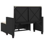 vidaXL Banc de jardin avec coussins et repose-pied noir résine tressée