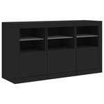vidaXL Buffet avec lumières LED noir 123x37x67 cm
