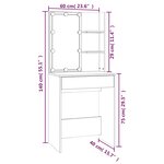 vidaXL Ensemble de coiffeuse avec LED Chêne sonoma Bois d'ingénierie