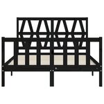 vidaXL Cadre de lit avec tête de lit noir 140x190 cm bois massif
