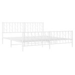 vidaXL Cadre de lit métal sans matelas et pied de lit blanc 193x203 cm