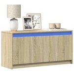 vidaXL Meuble TV avec LED chêne sonoma 100x34x50 cm bois d'ingénierie