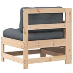 vidaXL Canapé de jardin accoudoir avec coussin bois massif de pin