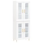 vidaXL Buffet haut Blanc 69 5x34x180 cm Bois d'ingénierie