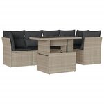 vidaXL Salon de jardin 6 Pièces avec coussins gris clair résine tressée