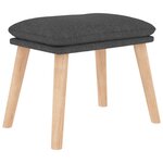 vidaXL Chaise de relaxation avec tabouret Gris foncé Tissu