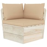 vidaXL Canapé d'angle palette de jardin avec coussins Épicéa imprégné