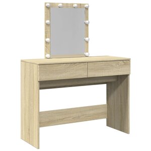 vidaXL Coiffeuse avec LED chêne sonoma 100x40x130 cm
