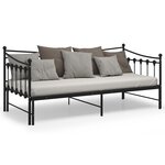 vidaXL Cadre de canapé-lit extensible sans matelas Noir Métal 90x200cm