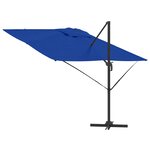 vidaXL Parasol de Patio Bleu azur Aluminium  Polyester 3m
