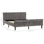 vidaXL Cadre de lit sans matelas gris velours 140x200 cm