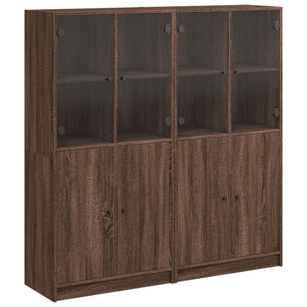 vidaXL Bibliothèque avec portes chêne marron 136x37x142 cm