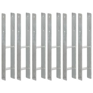 vidaXL Piquets de clôture 6 Pièces Argenté 9x6x60 cm Acier galvanisé