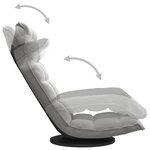 vidaXL Chaise de sol pivotante Gris clair Velours