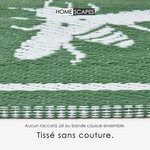 Tapis extérieur terrasse réversible - Tapis de jardin imperméable et résistant UV - Motif abeille - Vert - 180x120 cm - HOMESCAPES