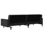 vidaXL Canapé-lit à 2 places avec deux oreillers Noir Velours