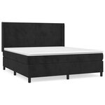 vidaXL Sommier à lattes de lit et matelas Noir 160x200 cm Velours