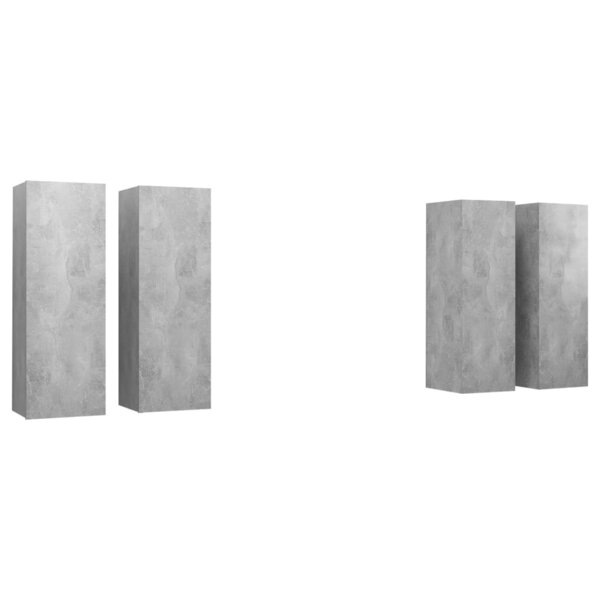 vidaXL Meubles TV 4 Pièces Gris béton 30 5x30x90 cm Bois d'ingénierie