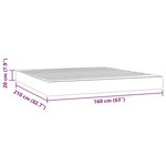 vidaXL Matelas de lit à ressorts ensachés 160x210x20 cm velours