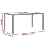vidaXL Ensemble à manger de jardin et coussins 5 Pièces noir rotin verre