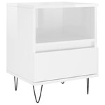 vidaXL Tables de chevet 2 Pièces blanc brillant 40x35x50 cm