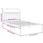 vidaXL Cadre de lit métal avec tête de lit blanc 107x203 cm