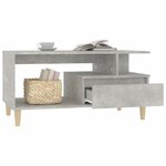 vidaXL Table basse Gris béton 90x49x45 cm Bois d'ingénierie