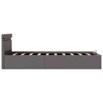 vidaXL Cadre de lit à rangement avec LED Gris Similicuir 100x200 cm