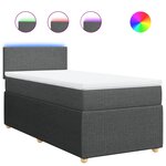 vidaXL Sommier à lattes de lit avec matelas Gris foncé 100x200cm Tissu
