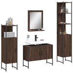 vidaXL Ensemble d'armoires de salle de bain 4 Pièces chêne marron