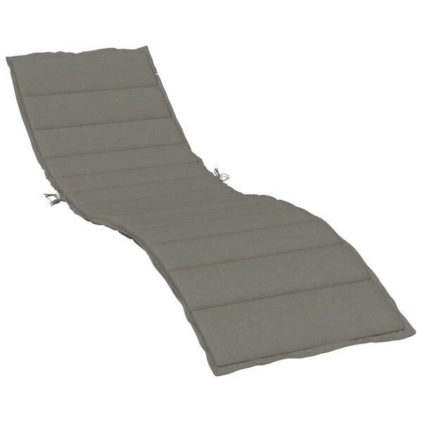 vidaXL Coussin de chaise longue gris foncé mélangé 200x60x4 cm tissu