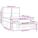 vidaXL Sommier à lattes de lit avec matelas Crème 140x190 cm Tissu